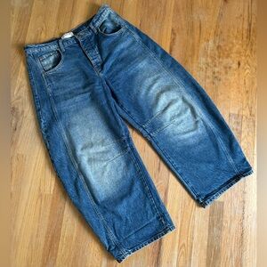 Free people Good Luck Mid Rise Barrel Jeans 29” waist